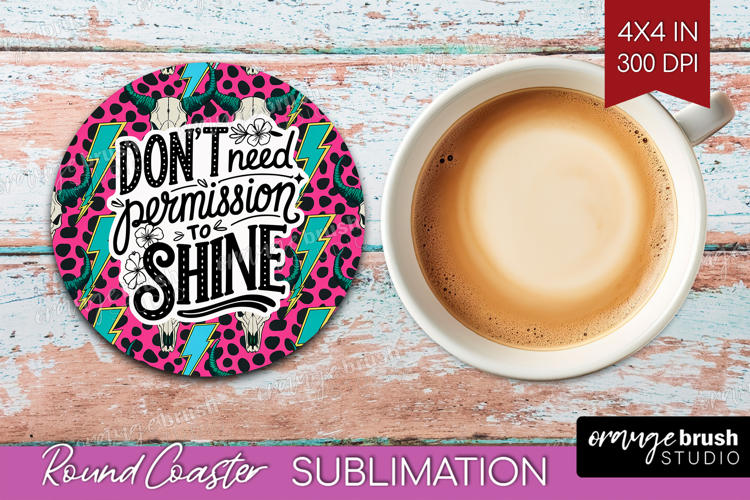 Inspirational Quote Round Coaster - Western Coaster PNG