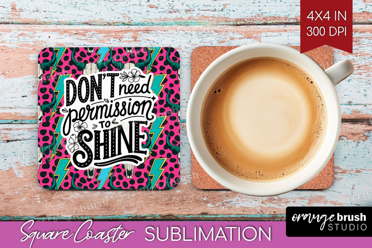 Inspirational Quote Square Coaster - Western Coaster PNG