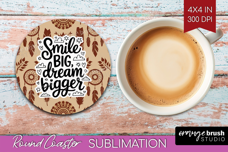 Inspirational Quote Round Coaster - Western Coaster PNG