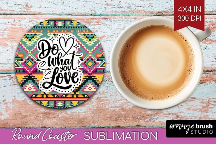 Inspirational Quote Round Coaster - Western Coaster PNG