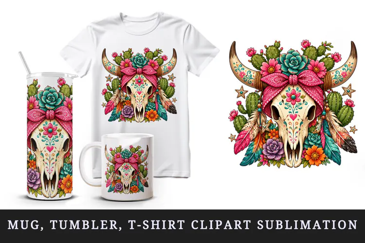 Western tumbler, mug wrap, clipart sublimation design