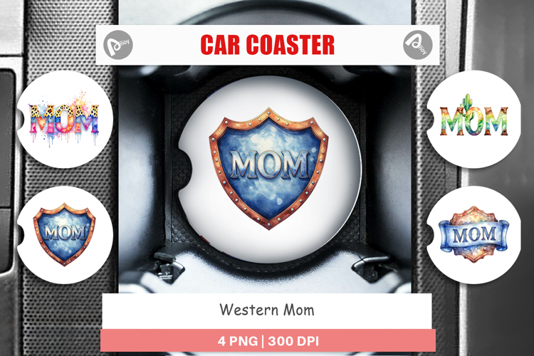 Western Mom Car Coaster
