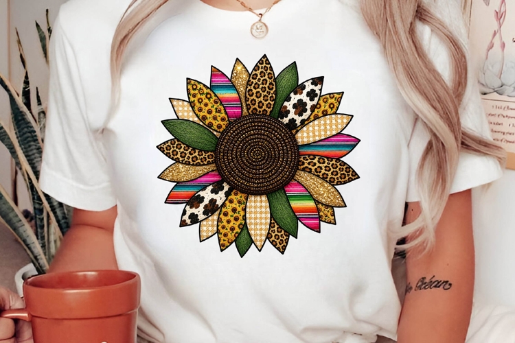 Western Pattern Sunflower Autumn PNG Design