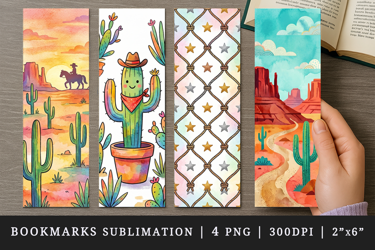 Western bookmarks printable sublimation bookmark design