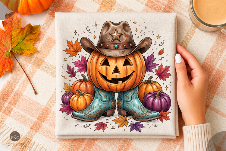 Western Pumpkin Png,Pumpkin Boots Png, Western Fall Png