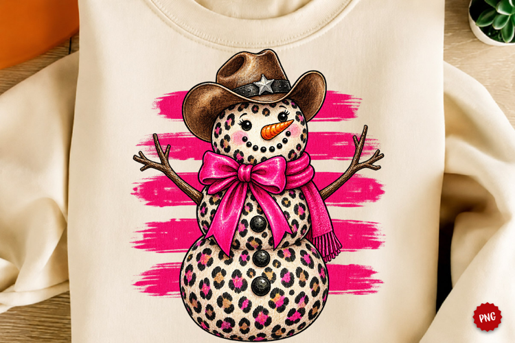 Western Snowman PNG, Christmas Cowboy Holiday Design