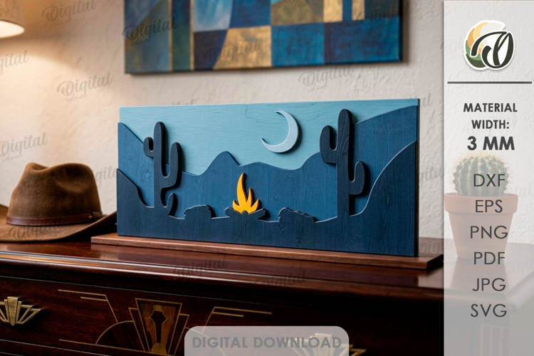 3D Western Stand Laser Cut. Standing Home Decor SVG example image 1
