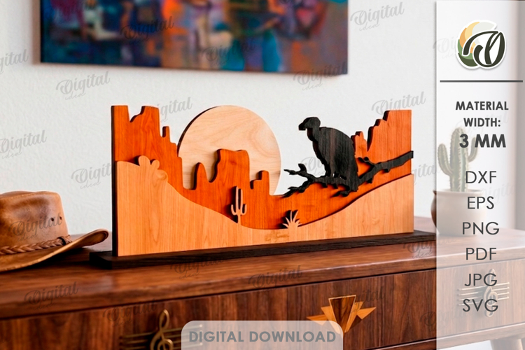 3D Western Stand Laser Cut. Standing Home Decor SVG example image 1