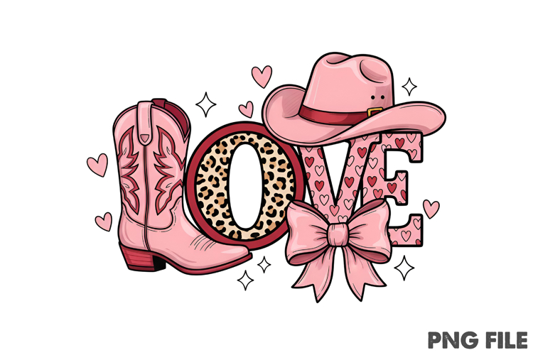 Western Valentine PNG, Boots and Bows