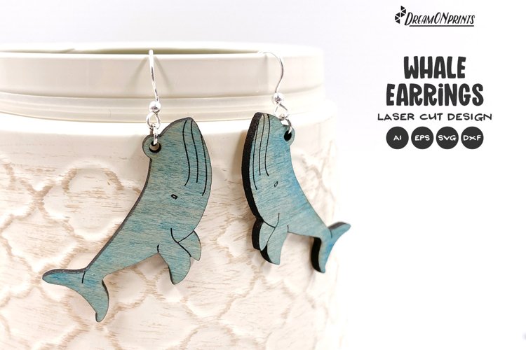 Whale Earrings Laser Cut Design - Summer Dangle Earrings