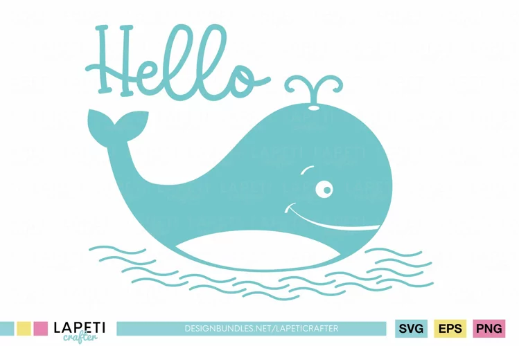 Blue Whale Svg - Eps - Png | Whale vector illustration