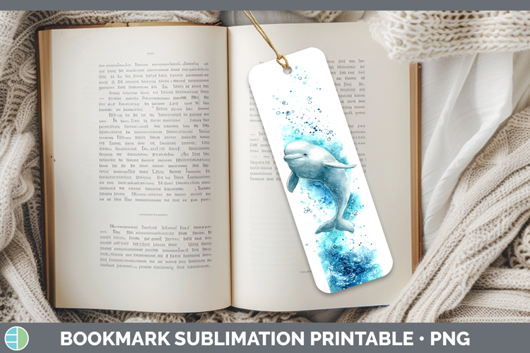 Beluga Whale Whales Sketch Bookmark Sublimation Design
