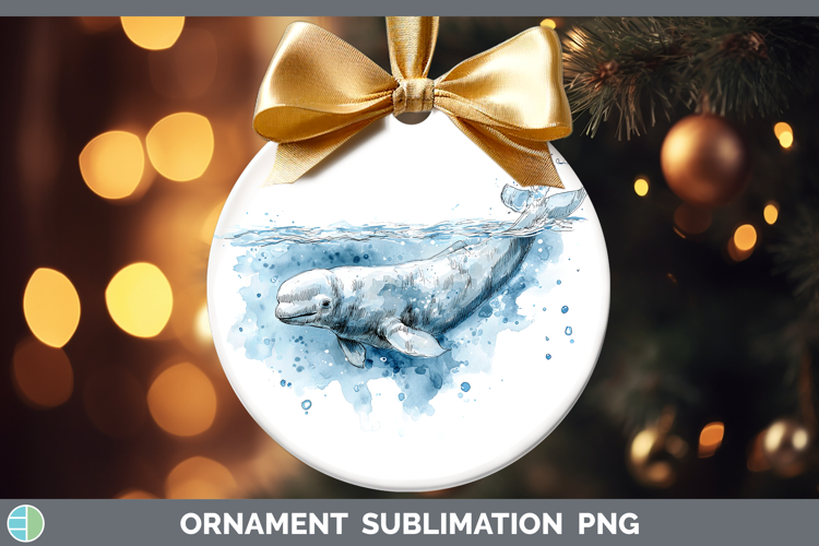 Beluga Whale Whales Sketch Ornament Sublimation Design