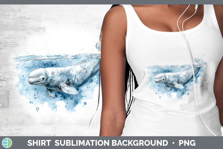 Beluga Whale Whales Sketch Shirt Sublimation Design