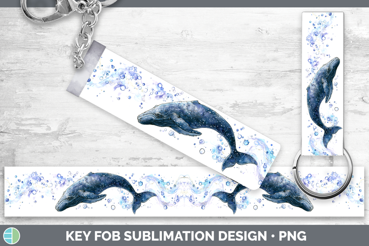 Bowhead Whale Whales Sketch Key Fob Sublimation Design