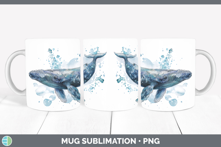 Bowhead Whale Whales Sketch Mug Wrap Sublimation Design