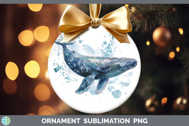 Bowhead Whale Whales Sketch Ornament Sublimation Design