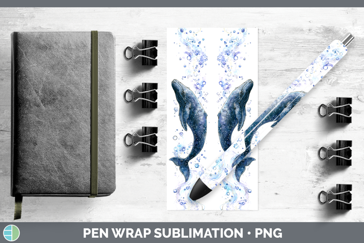 Bowhead Whale Whales Sketch Pen Wrap Sublimation Design