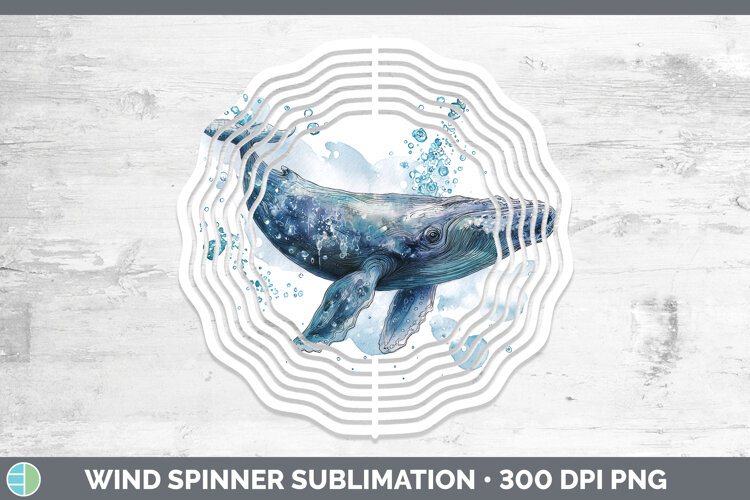 GorgeousWhales Sketch Wind Spinner design.