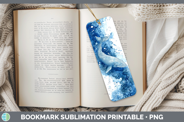Dwarf Sperm Whale Whales Sketch Bookmark Sublimation Design