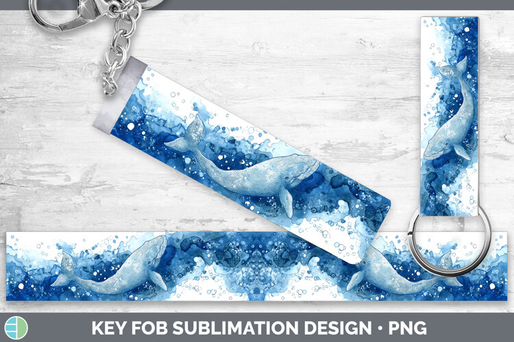 GorgeousWhales Sketch Key Fob design.