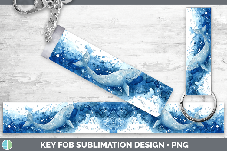 Dwarf Sperm Whale Whales Sketch Key Fob Sublimation Design