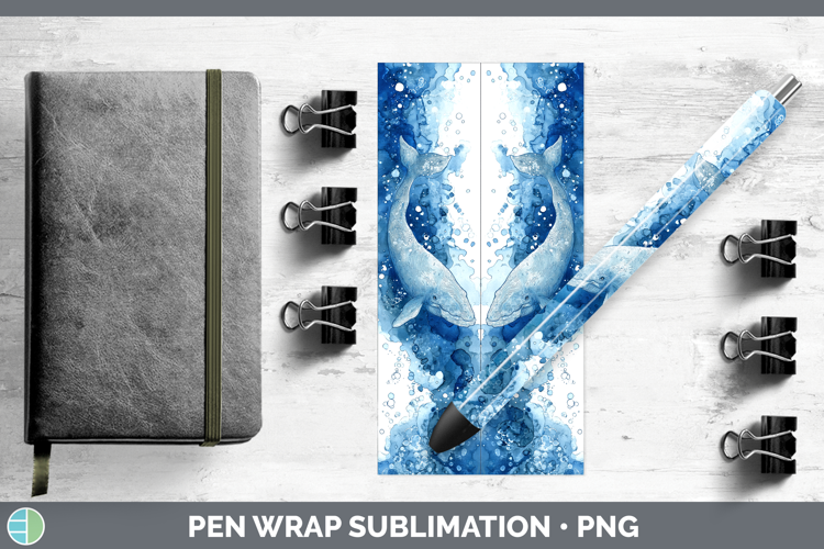 Dwarf Sperm Whale Whales Sketch Pen Wrap Sublimation Design