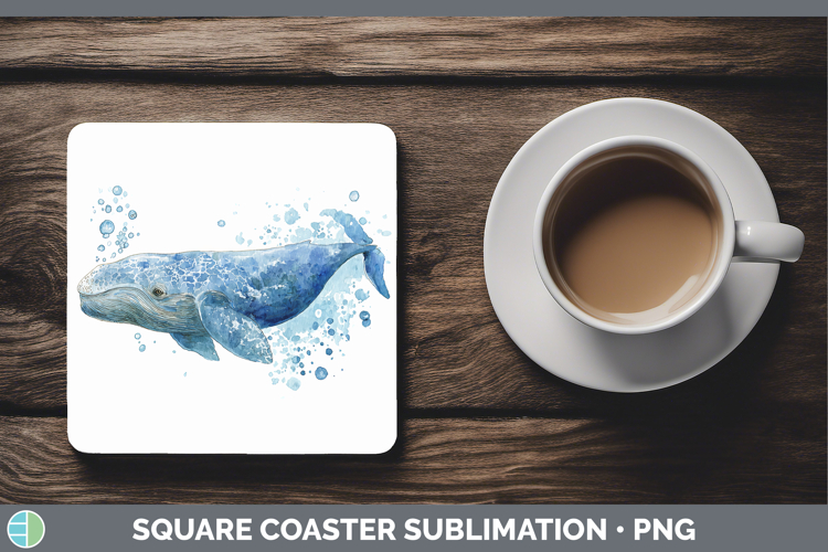 Dwarf Sperm Whale Whales Sketch Square Coaster Sublimation D