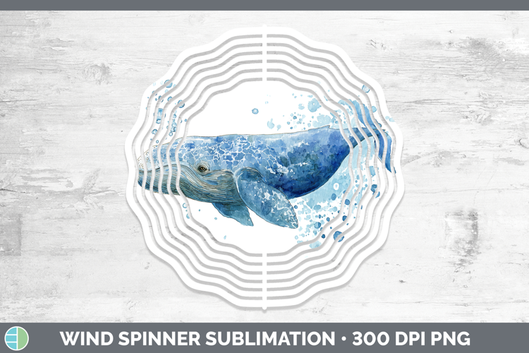 Dwarf Sperm Whale Whales Sketch Wind Spinner Sublimation Des