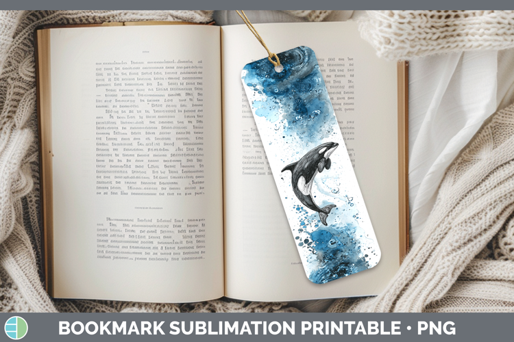 False Killer Whale Whales Sketch Bookmark Sublimation Design
