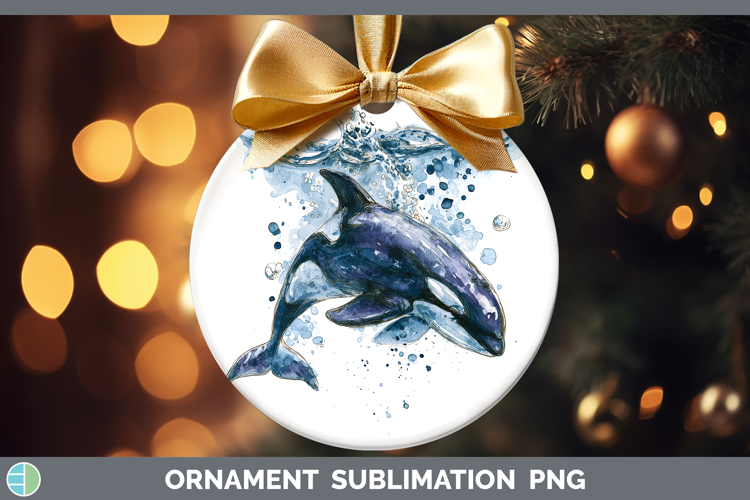 False Killer Whale Whales Sketch Ornament Sublimation Design