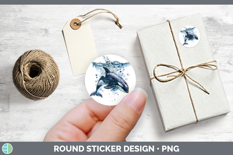 False Killer Whale Whales Sketch Stickers Design