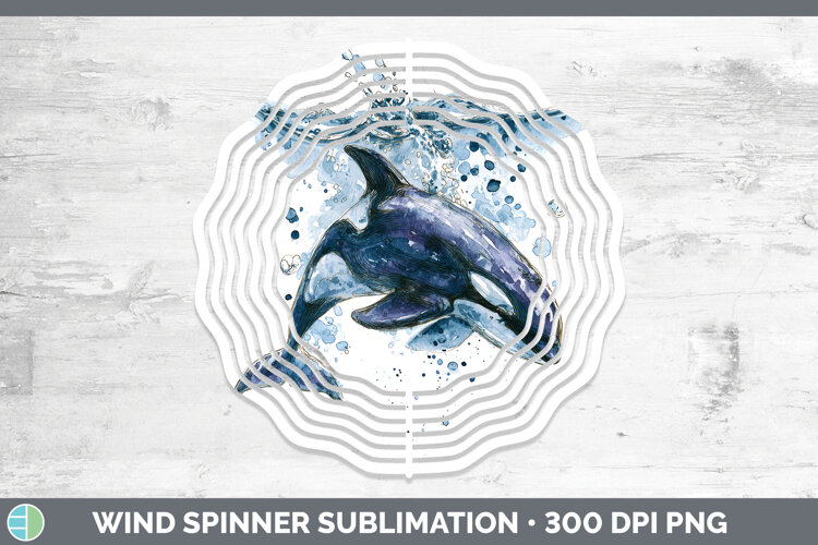 GorgeousWhales Sketch Wind Spinner design.