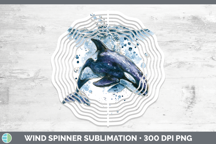False Killer Whale Whales Sketch Wind Spinner Sublimation De