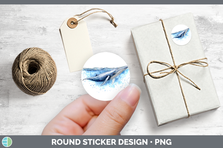 Fin Whale Whales Sketch Stickers Design