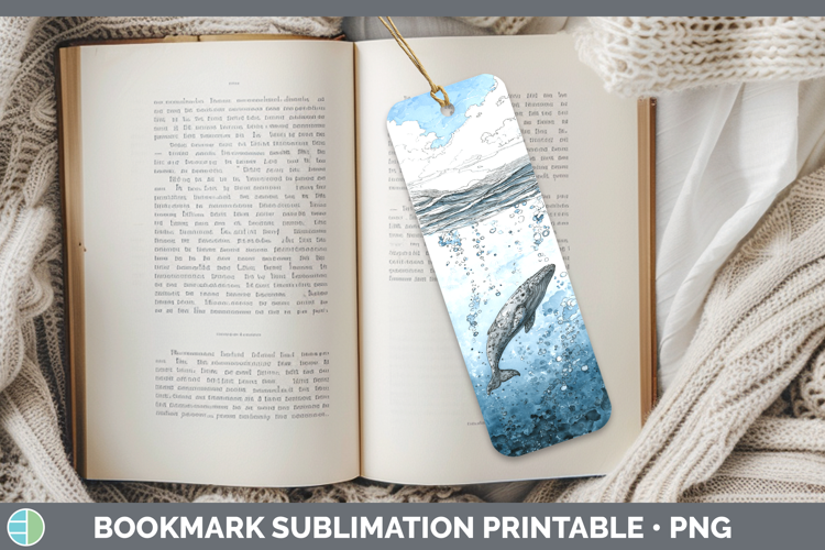 Gray Whale Whales Sketch Bookmark Sublimation Design