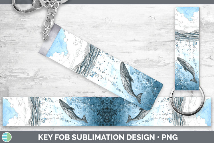GorgeousWhales Sketch Key Fob design.