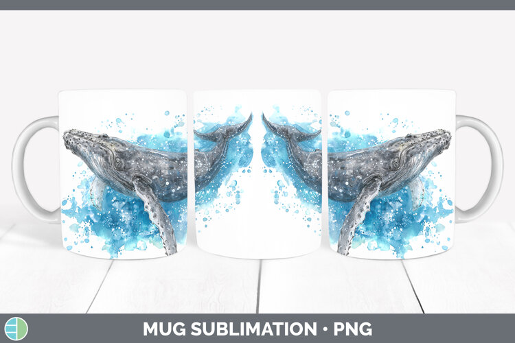 GorgeousWhales Sketch Mug Wrap design.