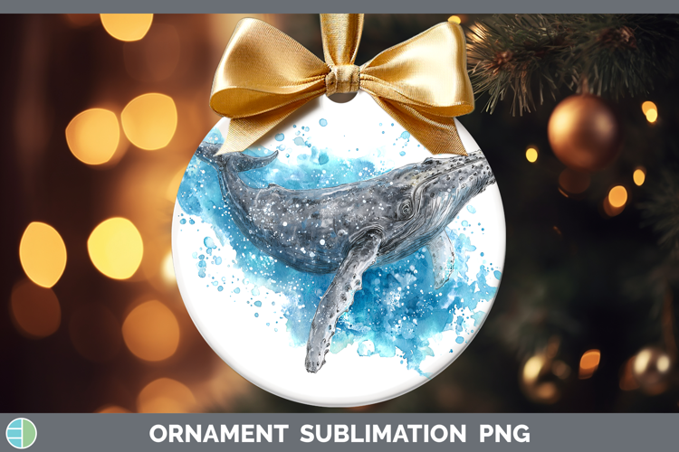 Gray Whale Whales Sketch Ornament Sublimation Design