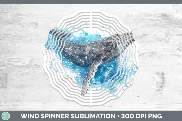 Gray Whale Whales Sketch Wind Spinner Sublimation Design