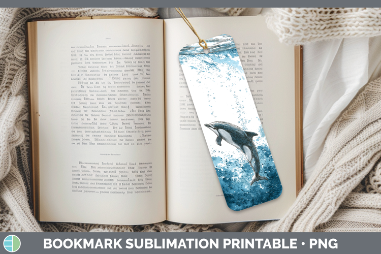 Harbor Porpoise Whales Sketch Bookmark Sublimation Design