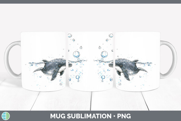 GorgeousWhales Sketch Mug Wrap design.