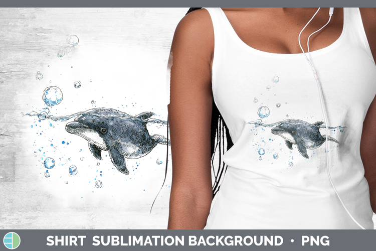 Harbor Porpoise Whales Sketch Shirt Sublimation Design
