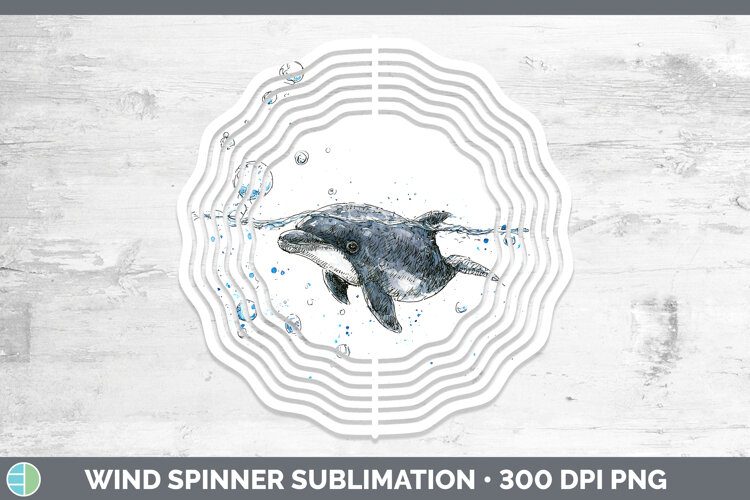 GorgeousWhales Sketch Wind Spinner design.