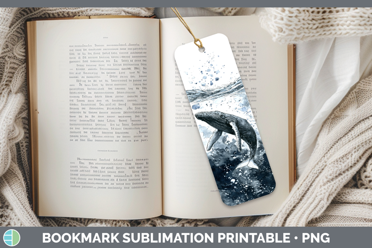 Humpback Whale Whales Sketch Bookmark Sublimation Design
