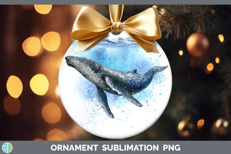 Humpback Whale Whales Sketch Ornament Sublimation Design