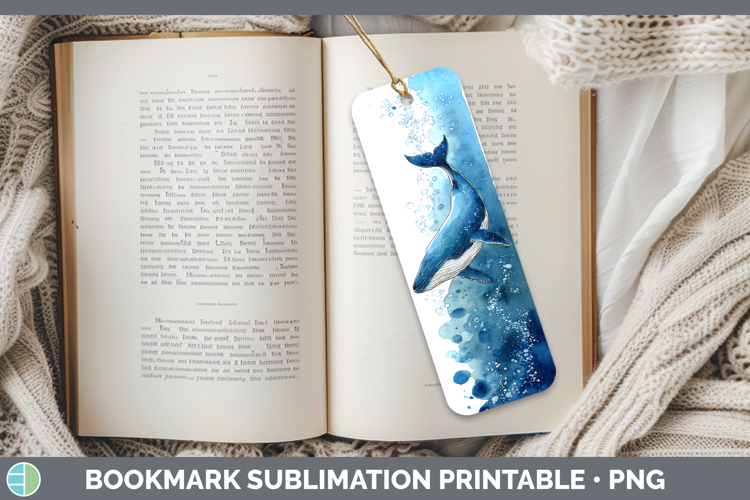 Minke Whale Whales Sketch Bookmark Sublimation Design
