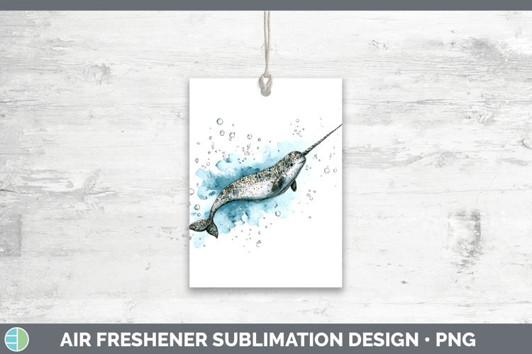 Narwhal Whales Sketch Air Freshener Sublimation Design