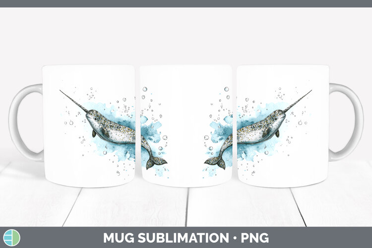 GorgeousWhales Sketch Mug Wrap design.