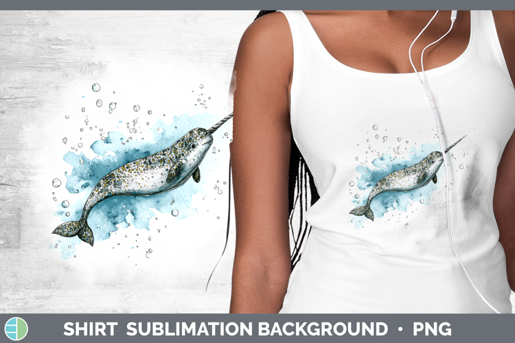 Narwhal Whales Sketch Shirt Sublimation Design